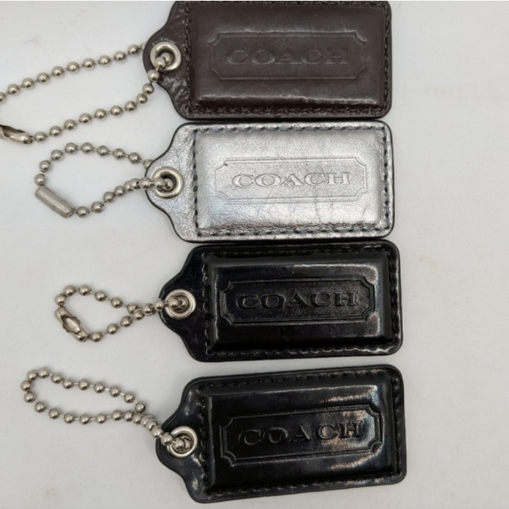 Choice Of One Coach Bag Tag in Brown, Silver, Or Black- Price Is For One Only